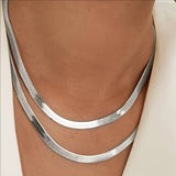 Multi-Layer Flat Snake Chain Necklace