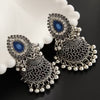Boho Blue Water Drop Silver Earrings