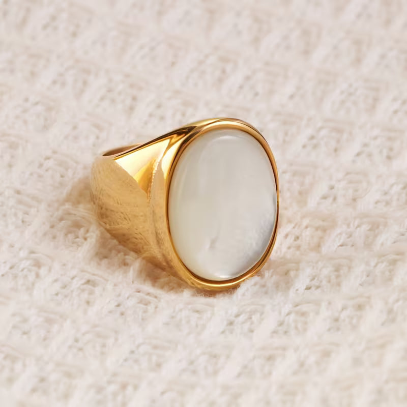 Minimalist Stainless Steel Gem Ring
