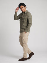 Men's Olive MilitaryCargo Shirt
