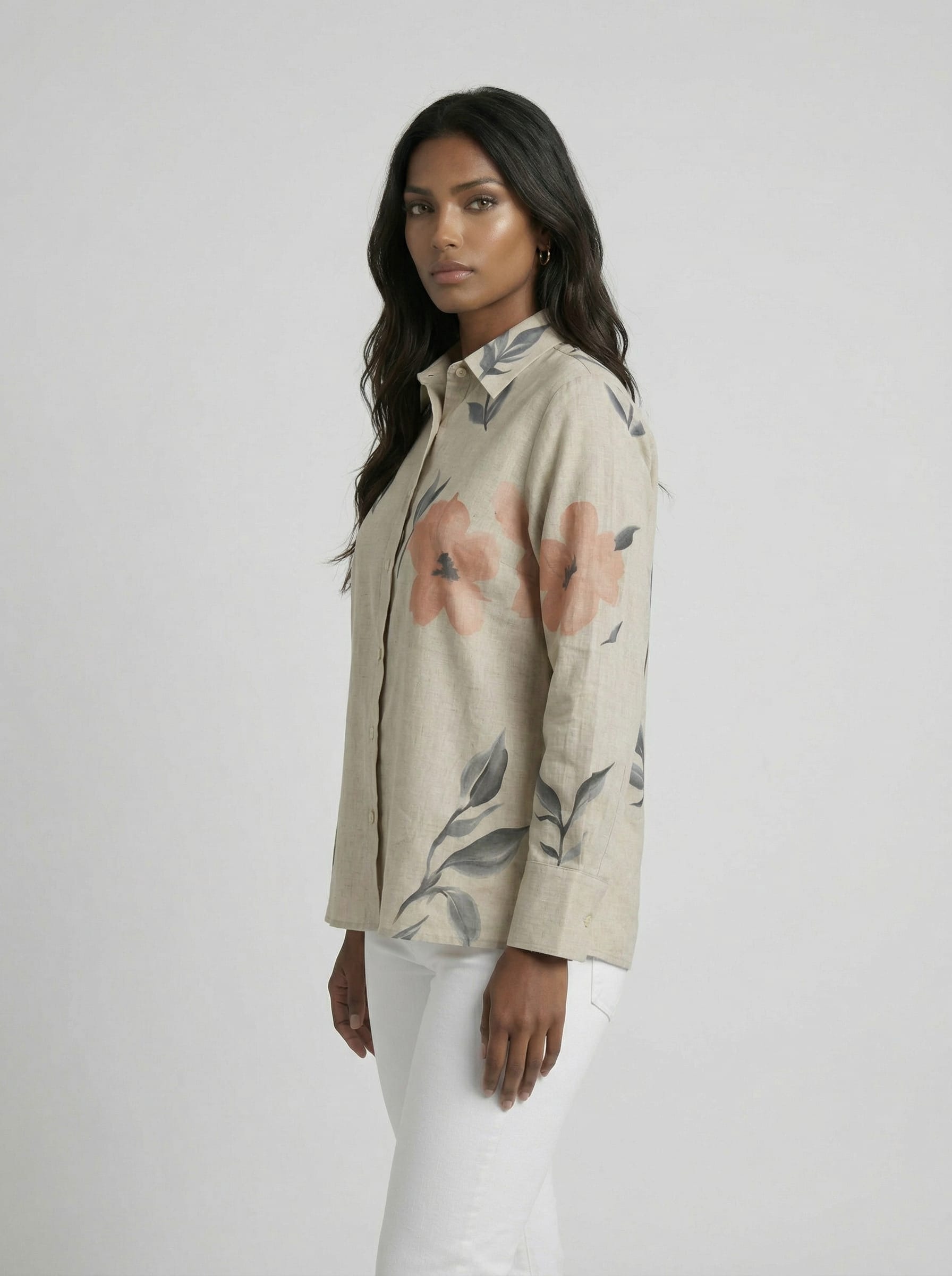 Hand-Painted Floral Shirt