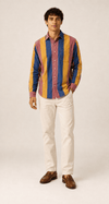 Retro 70's inspired vintage striped men's cotton shirt
