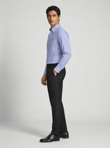 Men's Cotton Linen Blend Stripe Button Down Shirt.