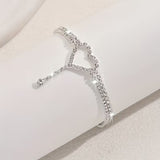 Double-Layer Heart Charm Anklet