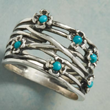 Elegant Synthetic Turquoise Statement Ring