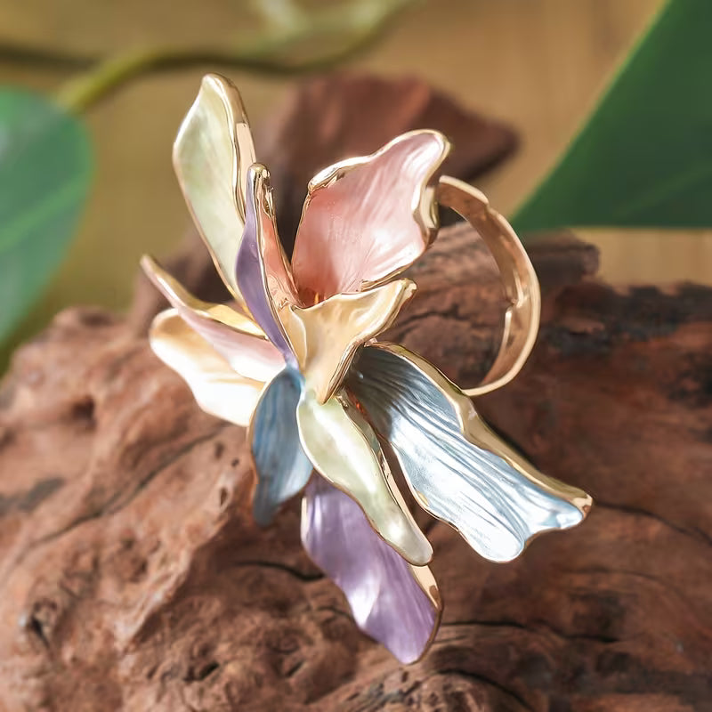 Hand-Painted Floral Ring