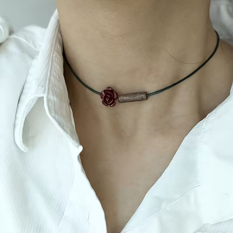 Minimalist Rose Bracelet & Necklace Set