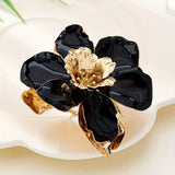 Minimal Floral Oil Drop Ring