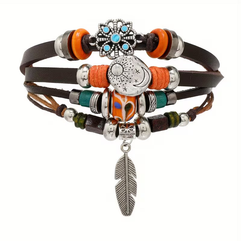 Retro Butterfly Star & Moon Layered Bracelet