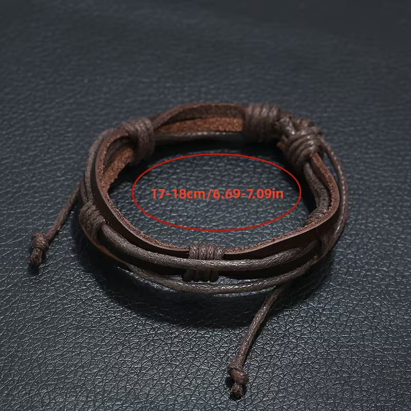 Vintage Multi-Layer Cowhide Leather Bracelet