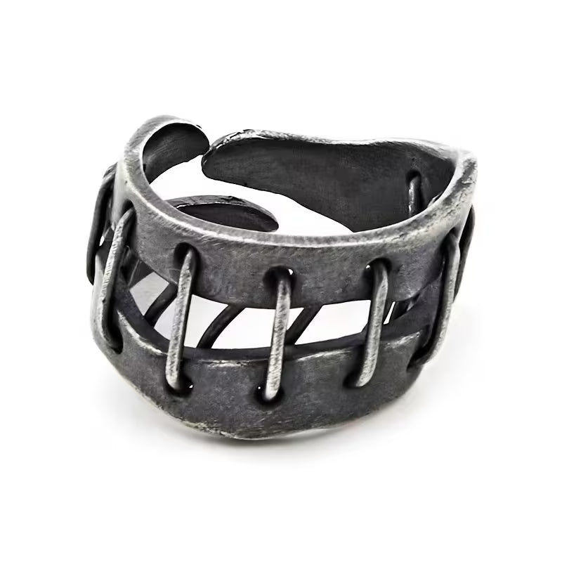 Dark Style Heavy Crafted Tie Ring
