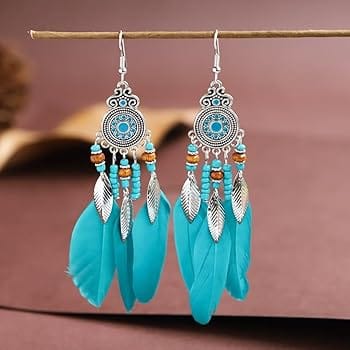 Random Color Seed Beads with Slight Color Variation 1 Pair Vintage Earrings