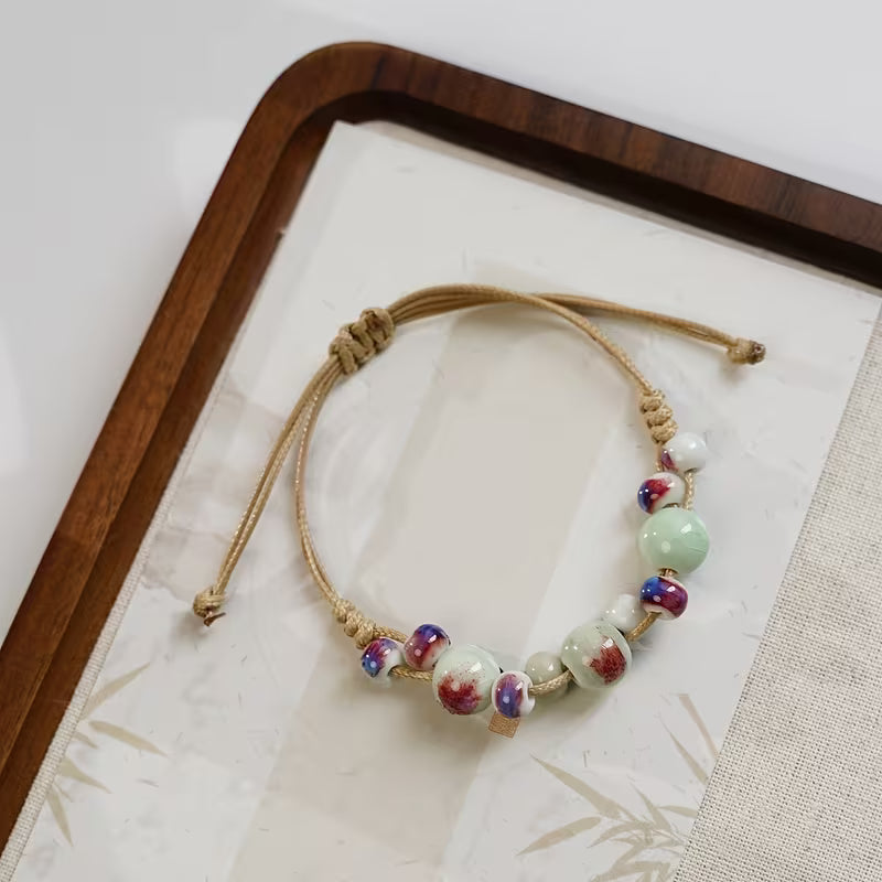 Chinese Style Handwoven Ceramic Bracelet