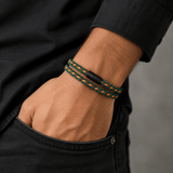 Double Layer Braided Rope Magnetic Clasp Bracelet for Men
