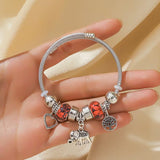 Cute Elephant Bride Rhinestone Charm Bracelet