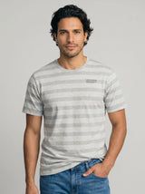 Heather Grey Stripe College Tee