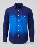 Men's Ocean Blue Cotton Ombre Shirt