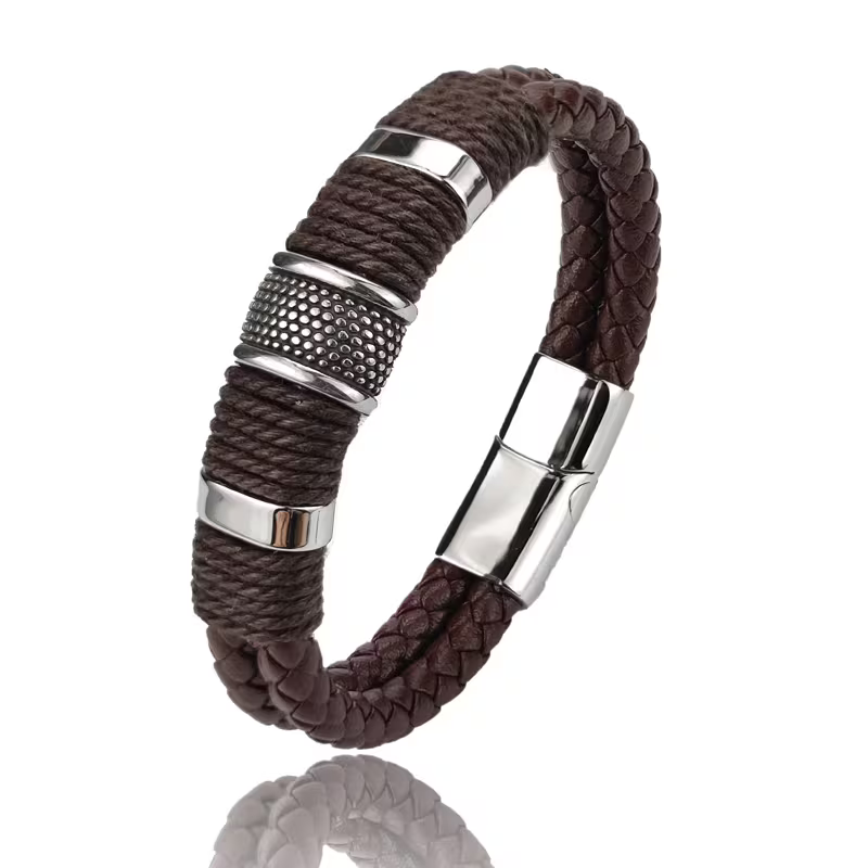 Retro Brown Multi-Layer Leather Bracelet