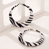 Boho Zebra Print Chunky Hoop Earrings
