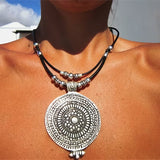 Vintage Bohemian Totem Pendant Necklace