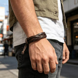 Vintage Cross-Woven Leather Bracelet