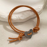 Bohemian Double-Layer Heart Leather Bracelet