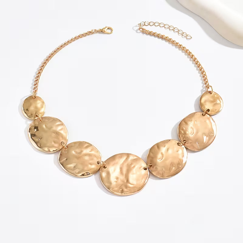 Geometric Gold Bib Statement Necklace