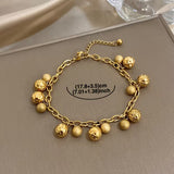 Textured Ball Charm Bangle Bracelet