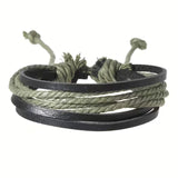 Couples’ PU Leather Woven Bracelet Set