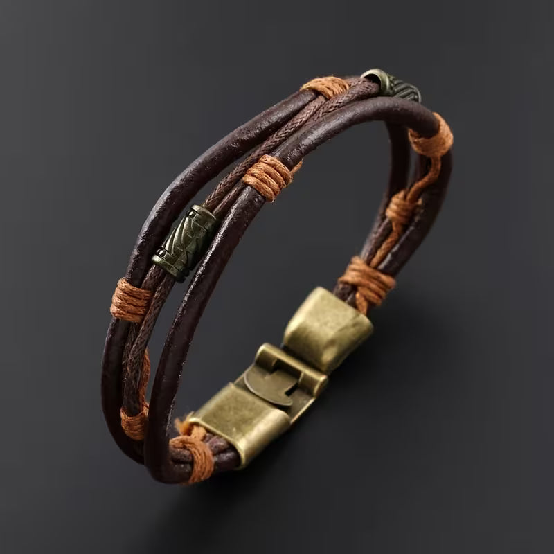 Vintage Multi-Layer Leather Cuff Bracelet