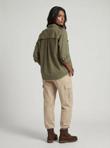 Women's Olive Military Shirt