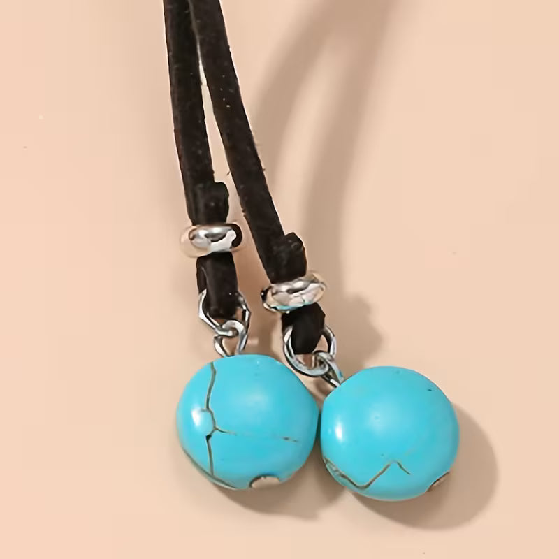 Bohemian Turquoise Beaded Y Necklace