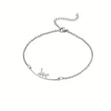 Cute Stainless Steel Cat Anklet – Adjustable Beach Anklet