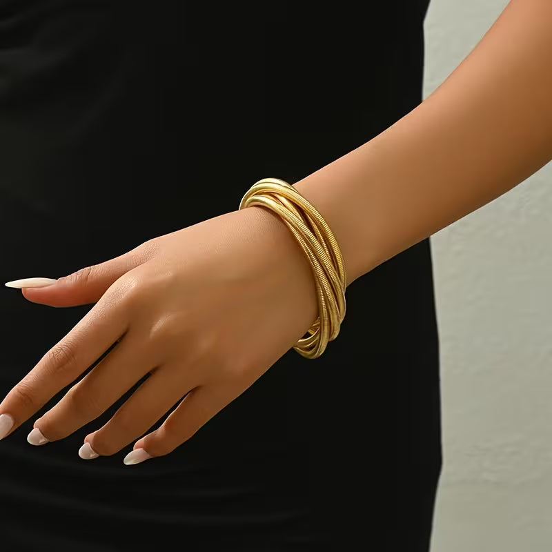Chic Multi-Layer Geometric Cuff Bracelet