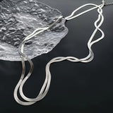 Multi-Layer Flat Snake Chain Necklace