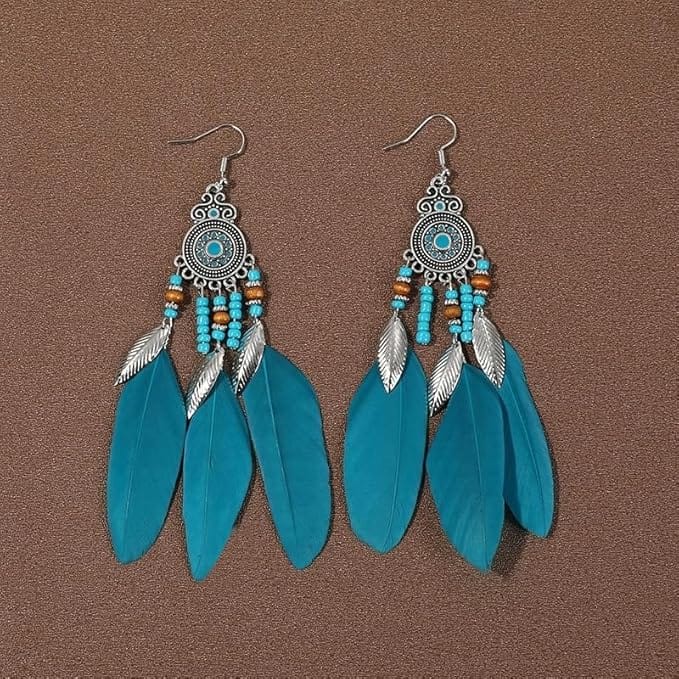 Random Color Seed Beads with Slight Color Variation 1 Pair Vintage Earrings