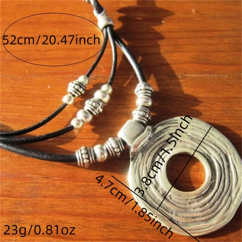 Vintage Tribal Beaded Pendant Necklace