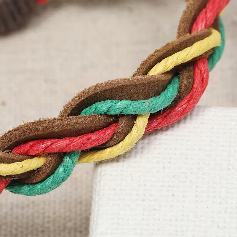 Vintage Colorful Three-Strand Woven Bracelet