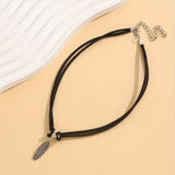 Vintage Feather Pendant Choker Necklace