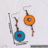 Bohemian Round Gem Inlay Gothic Earrings