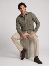 Men's Olive MilitaryCargo Shirt