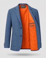 Indigo Blue Men's Handloom Mini Checkered Blazer