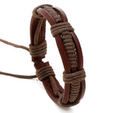Black Braided Faux Leather Wrap Bracelet