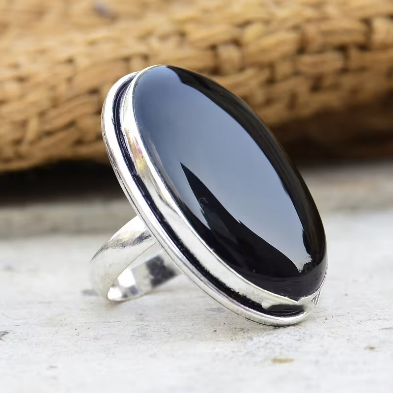 Black Zirconia Statement Ring
