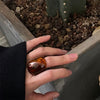 Vintage Amber Geometric Resin Ring