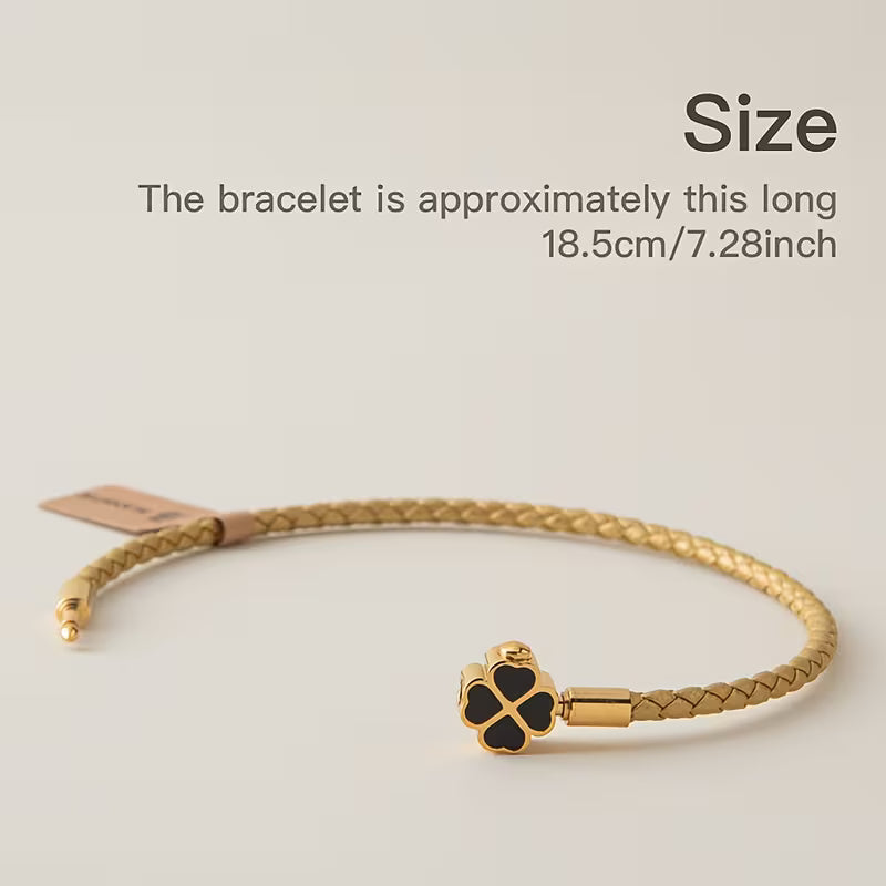 Lucky Clover Leather Bracelet