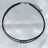 Minimalist Double-Layer Faux Leather Choker