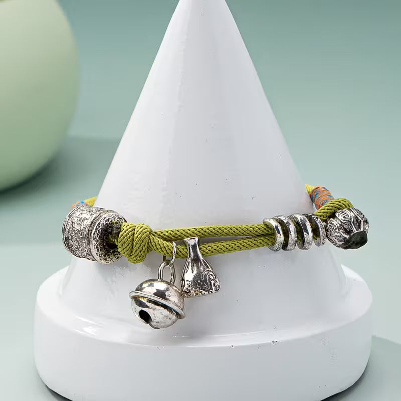 Tibetan Mantra Bell Woven Bracelet