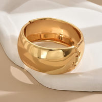 Exaggerated Geometric Wide Light Surface Bracelet for Women