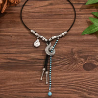 Women's vintage Bohemian geometric bead necklace